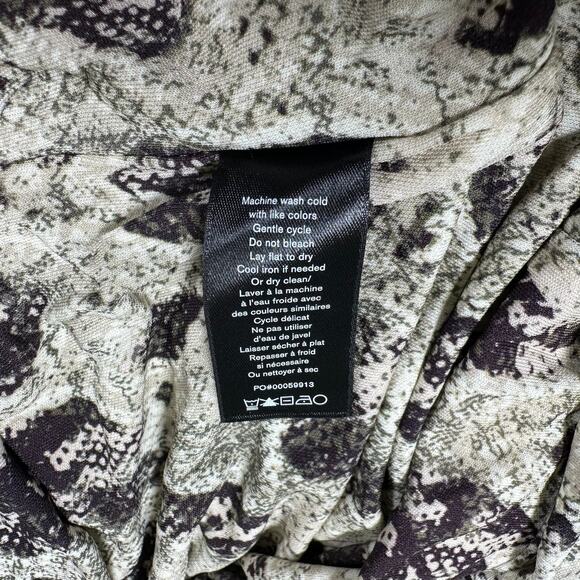 Rag & Bone NWT Poppy Draped Mini Dress Animal Print Size S Long Sleeve Snakeskin - Picture 9 of 12